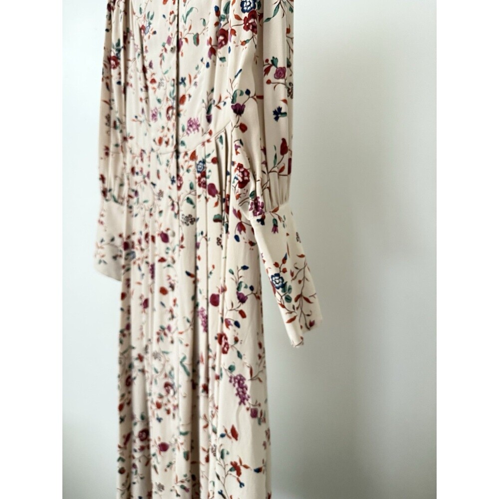 J. Peterman - 100% Silk Floral Pleated Midi Dress – Size 2 - Picture 2 of 11